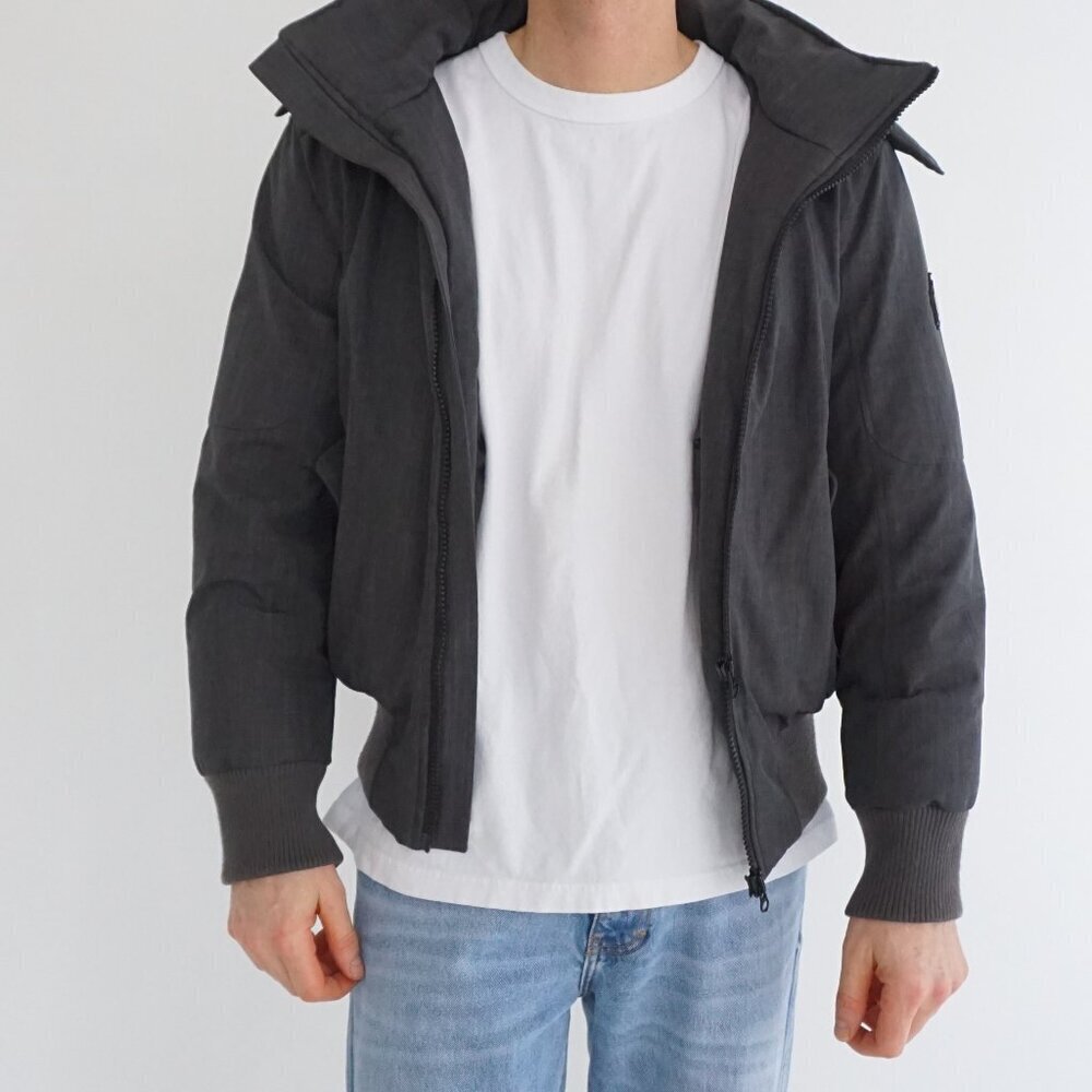 Toboggan Gray Duck Down Puffer Coat Removable Faux Fur Hood Quilted Insulate M